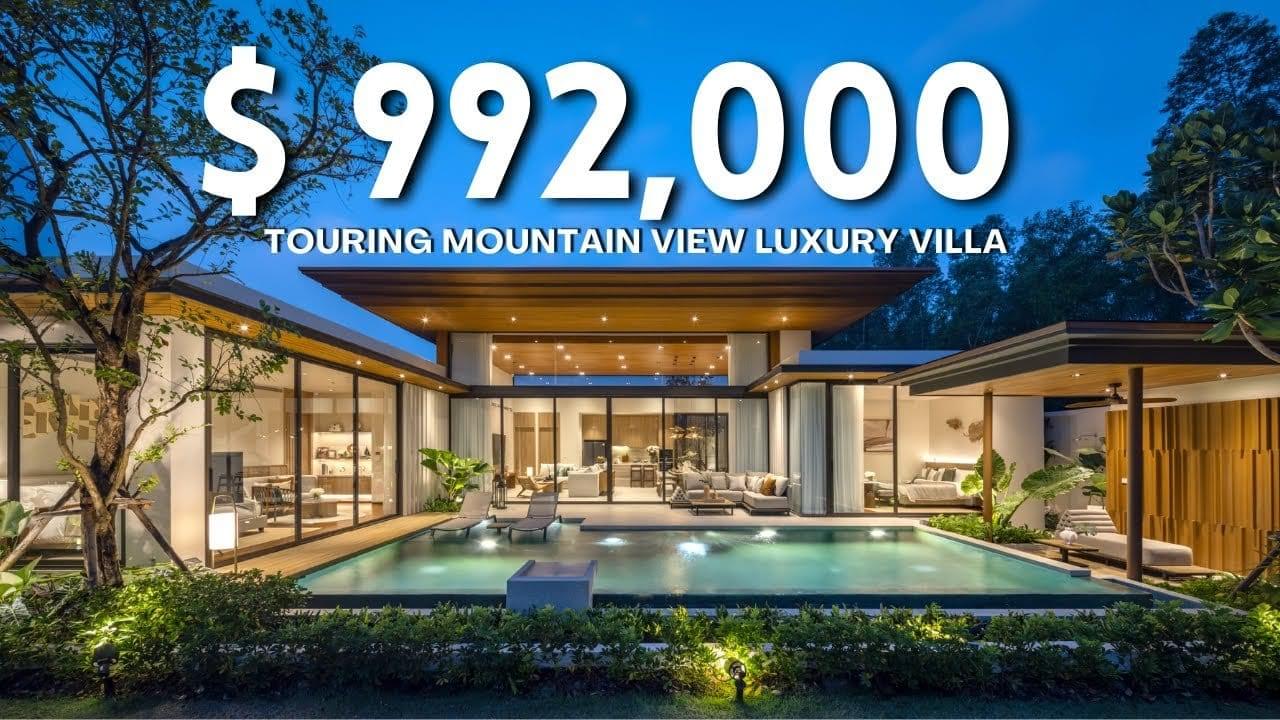 Touring Stunning $992K Mountain View Luxury Villa, Bangtao Phuket!